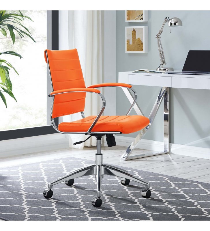 Jive Mid Back Office Chair in Orange - Lexmod