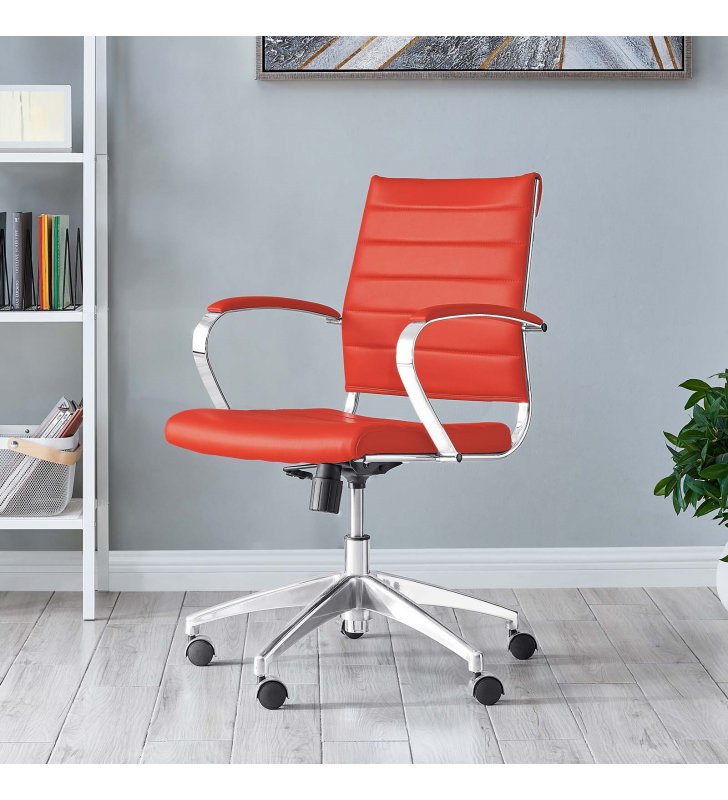 Jive Mid Back Office Chair in Red - Lexmod