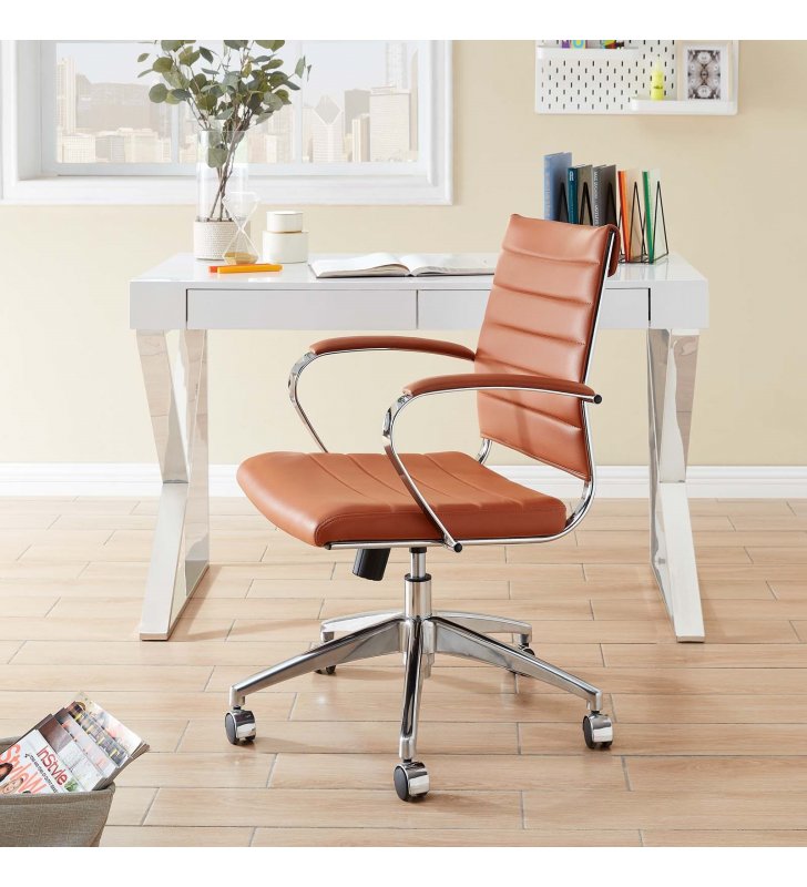 Jive Mid Back Office Chair in Terracotta - Lexmod