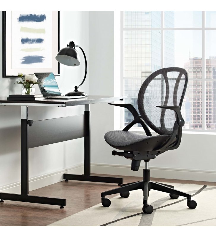 Conduct Mesh Office Chair in Gray - Lexmod
