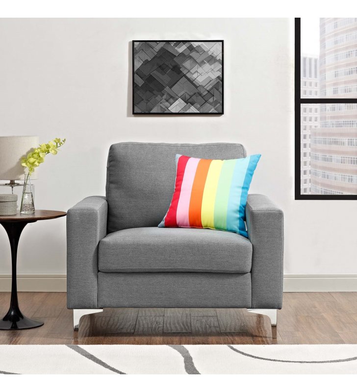Allure Upholstered Armchair in Gray - Lexmod