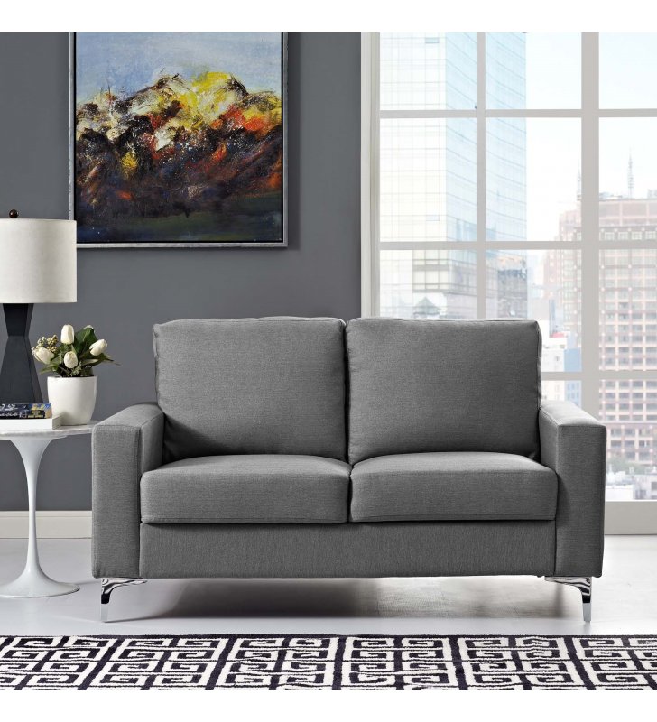 Allure Upholstered Sofa in Gray - Lexmod