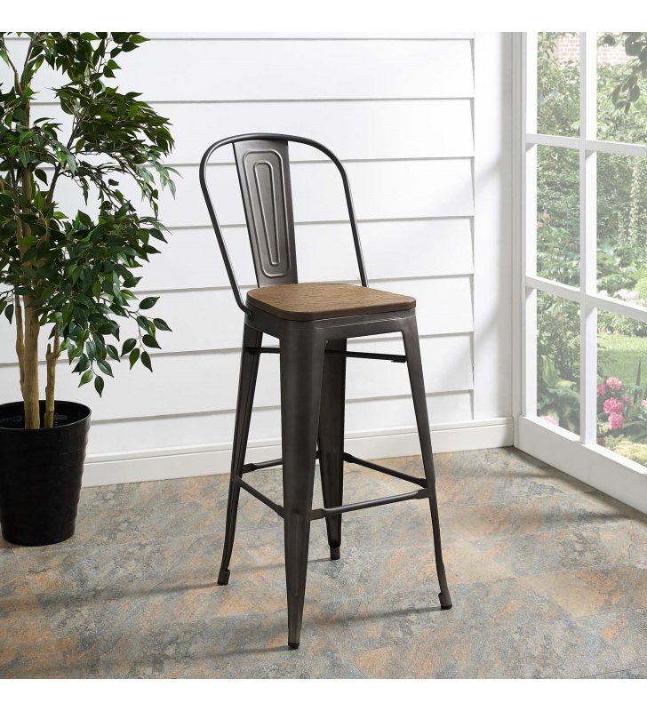 Promenade Bar Stool in Brown - Lexmod