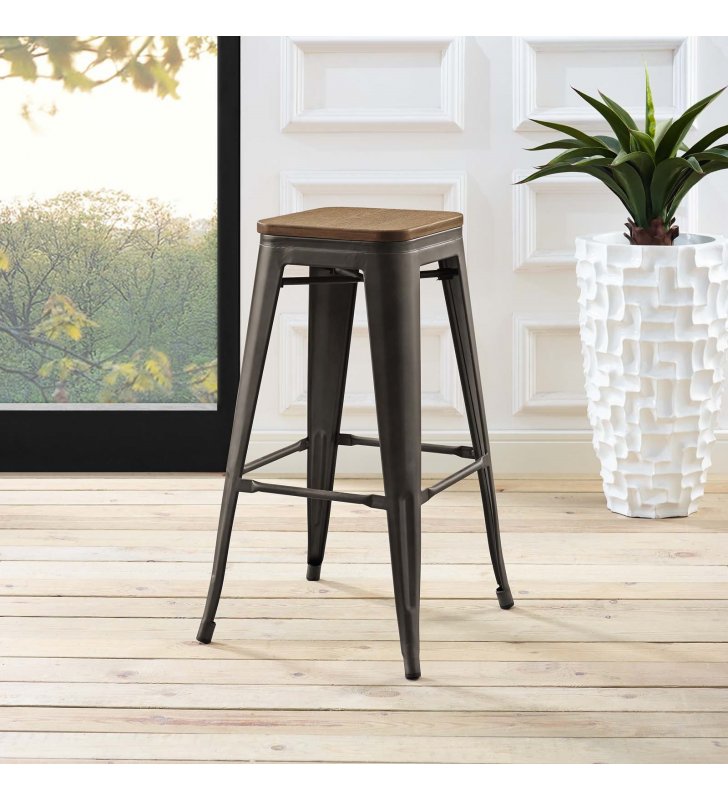 Promenade Bar Stool in Brown - Lexmod