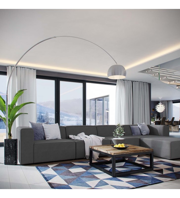 Mingle 5 Piece Upholstered Fabric Sectional Sofa Set in Gray - Lexmod