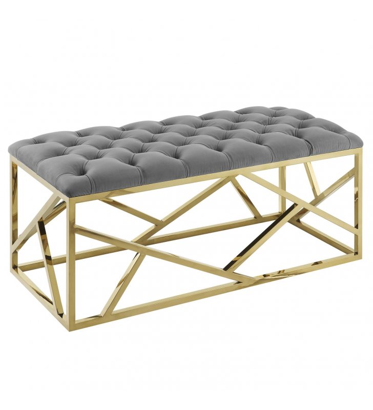 Intersperse Bench in Gold Gray - Lexmod