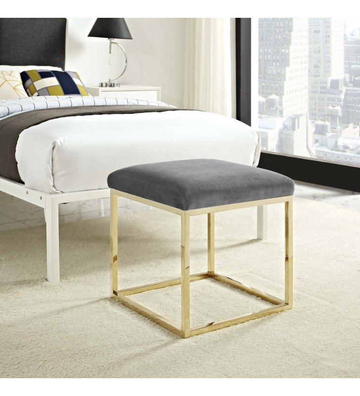 Anticipate Ottoman in Gold Gray - Lexmod