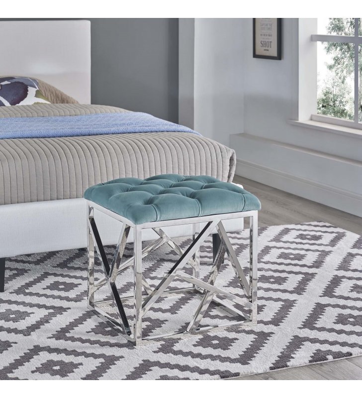 Intersperse Ottoman in Sea Blue - Lexmod