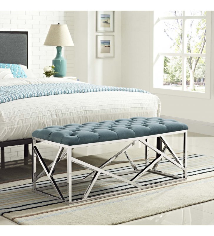 Intersperse Bench in Sea Blue - Lexmod
