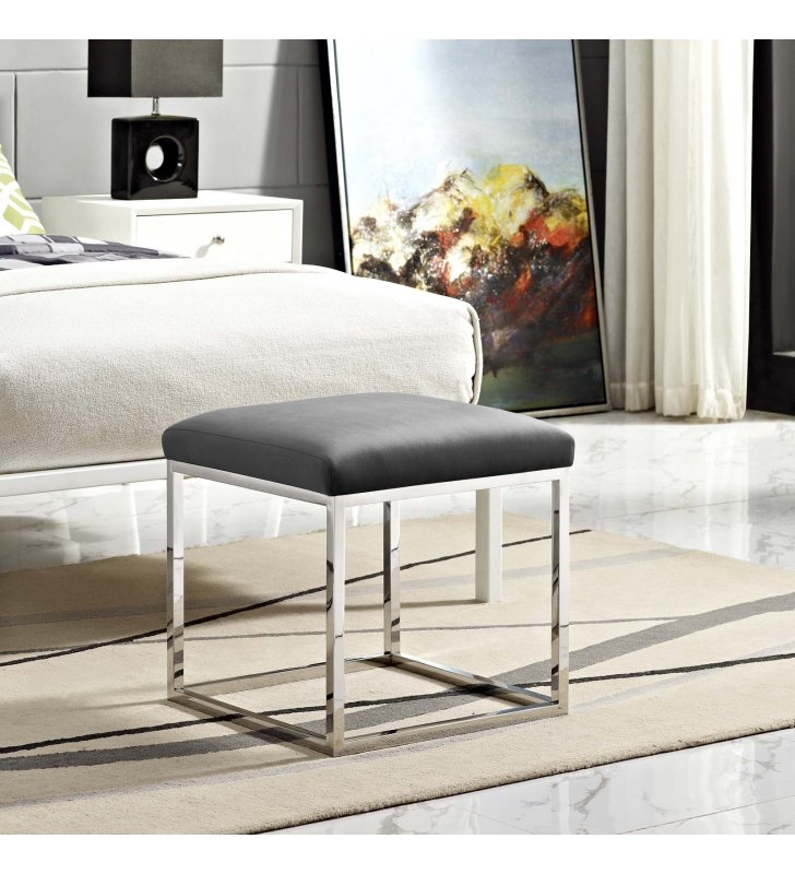 Anticipate Ottoman in Silver Gray - Lexmod