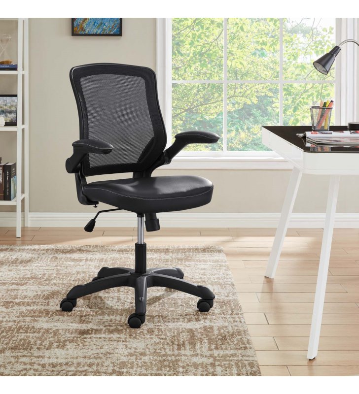 Veer Vinyl Office Chair in Black - Lexmod