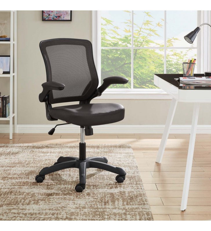 Veer Vinyl Office Chair in Brown - Lexmod