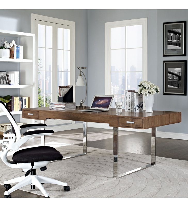 Tinker Office Desk in Walnut - Lexmod