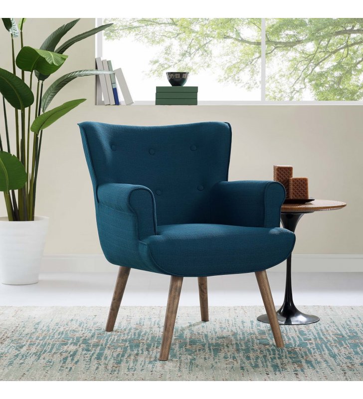Cloud Upholstered Armchair in Azure - Lexmod