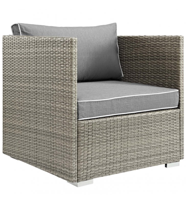 Repose Outdoor Patio Armchair in Light Gray Gray - Lexmod