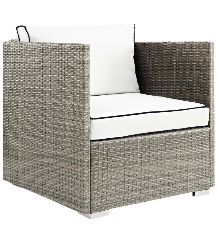 Repose Outdoor Patio Armchair in Light Gray White - Lexmod