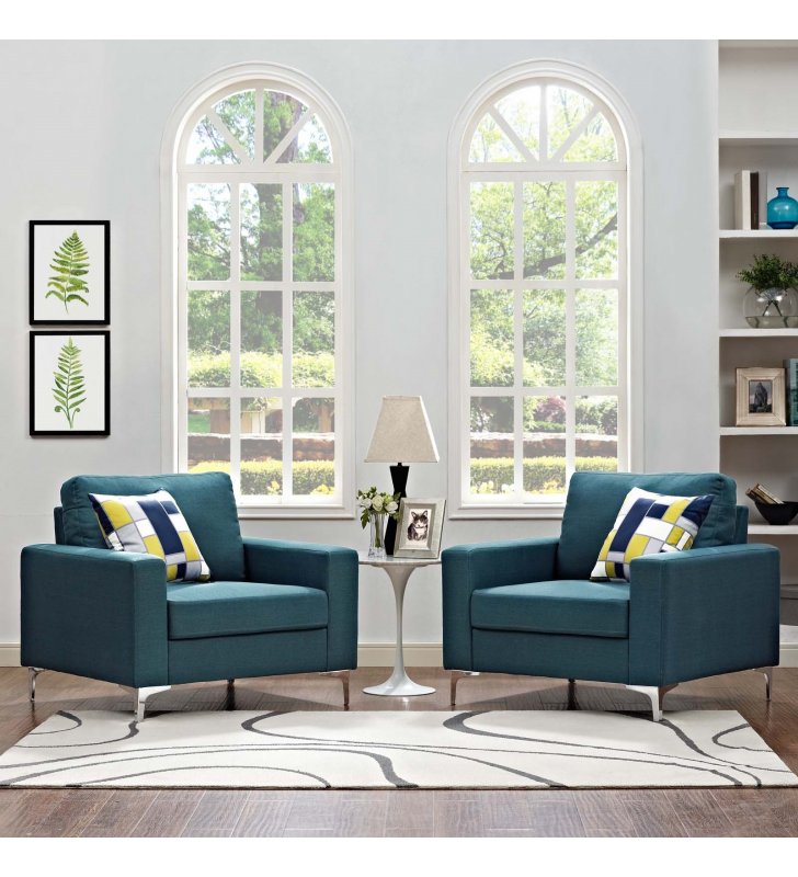 Allure 2 Piece Armchair Set in Blue - Lexmod