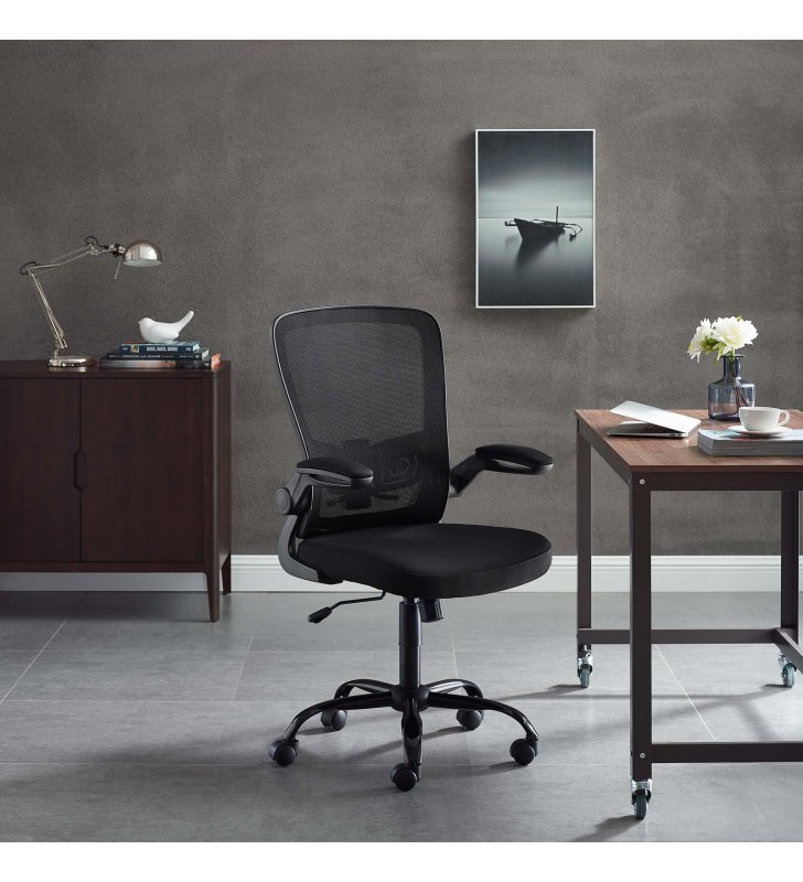 Exceed Mesh Office Chair in Black - Lexmod