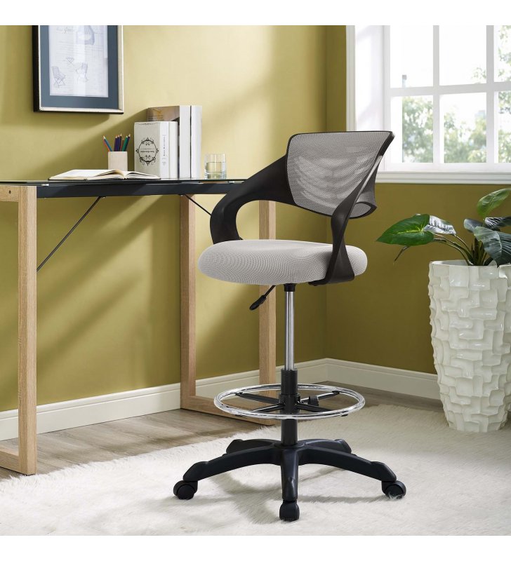 Thrive Mesh Drafting Chair in Gray - Lexmod