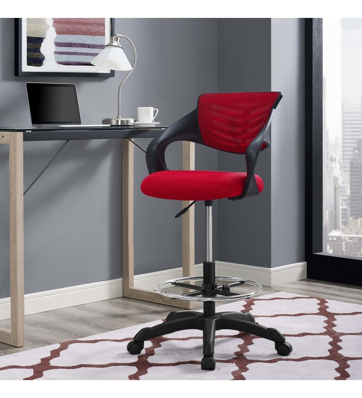 Thrive Mesh Drafting Chair in Red - Lexmod