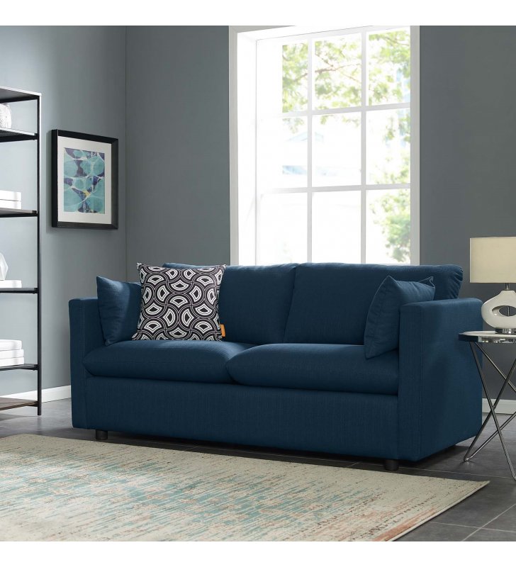 Activate Upholstered Fabric Sofa in Azure - Lexmod