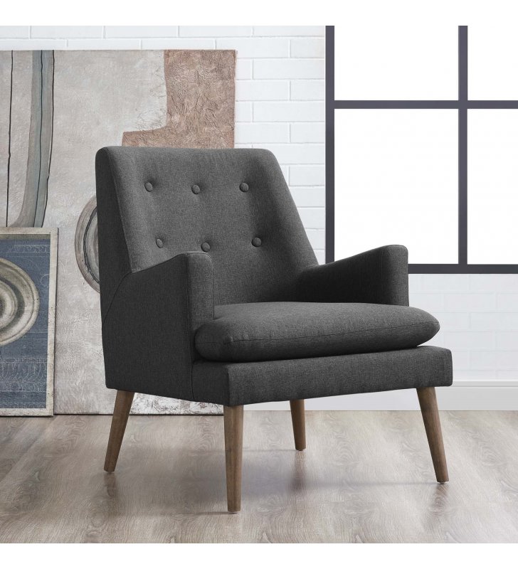 Leisure Upholstered Lounge Chair in Gray - Lexmod