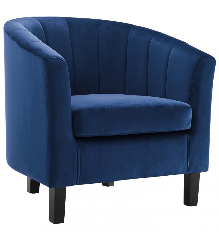 Prospect Channel Tufted Performance Velvet Armchair in Navy - Lexmod