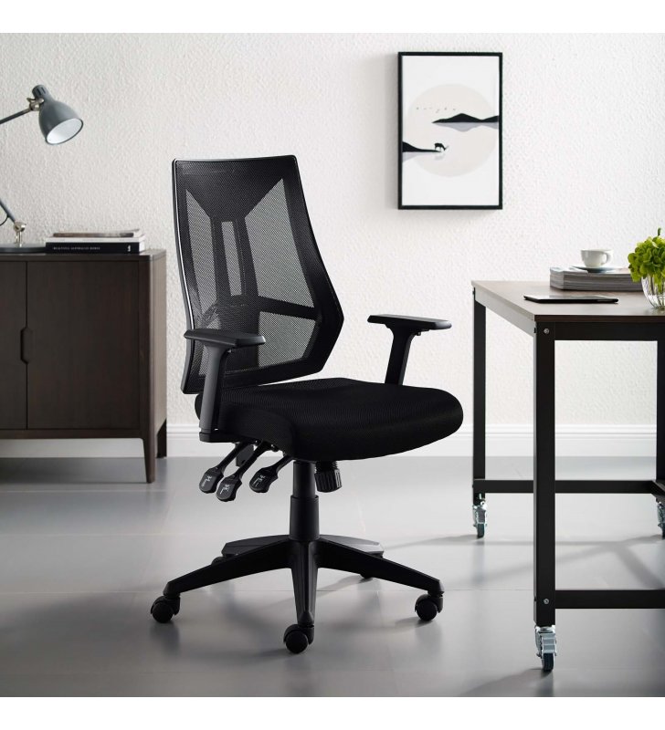 Extol Mesh Office Chair in Black - Lexmod