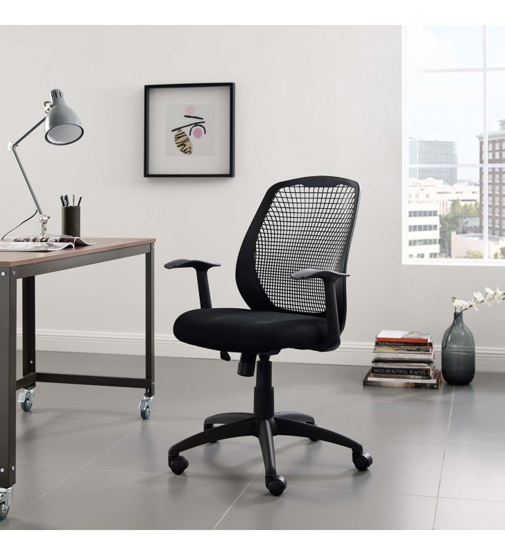 Intrepid Mesh Office Chair in Black - Lexmod