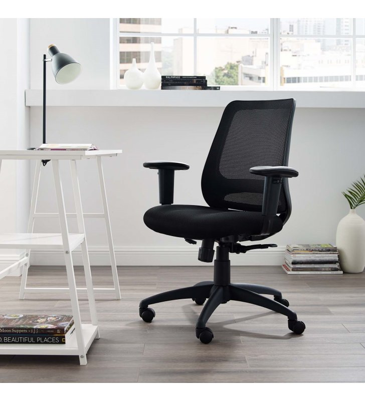 Forge Mesh Office Chair in Black - Lexmod