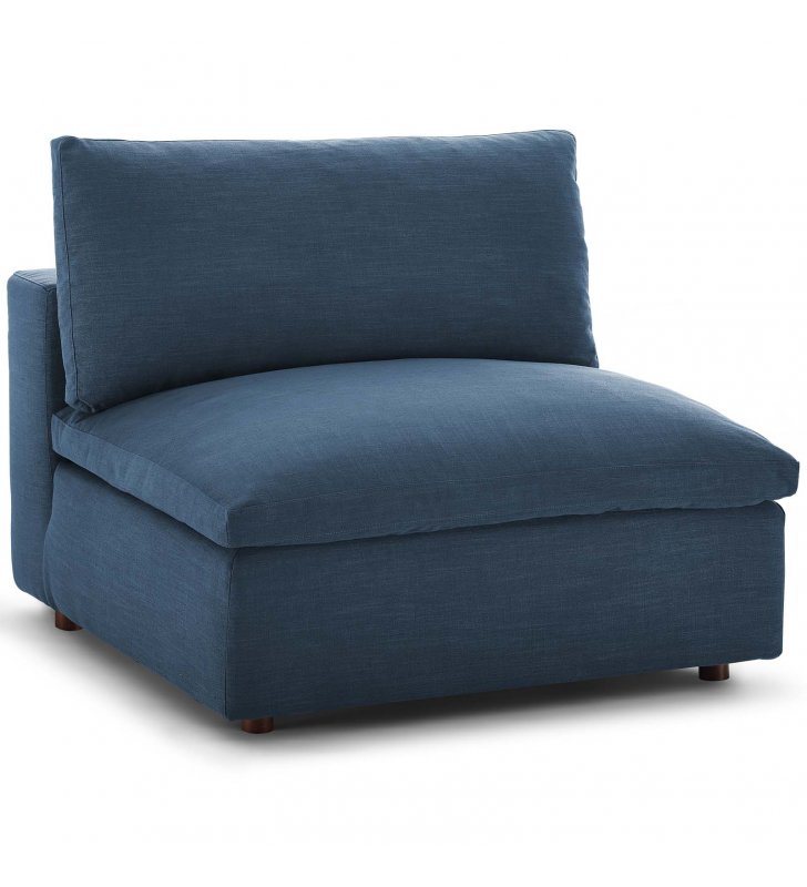 Commix Down Filled Overstuffed Armless Chair in Azure - Lexmod