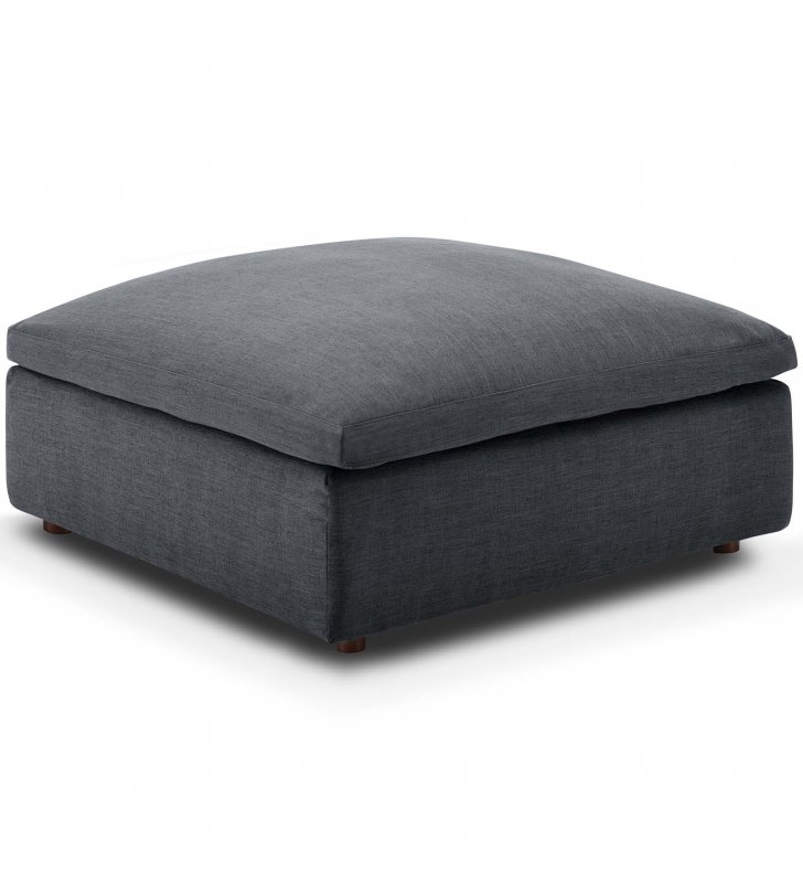 Commix Down Filled Overstuffed Ottoman in Gray - Lexmod