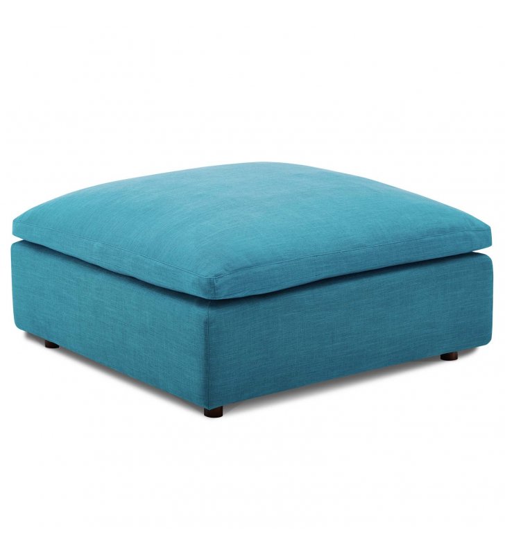 Commix Down Filled Overstuffed Ottoman in Teal - Lexmod