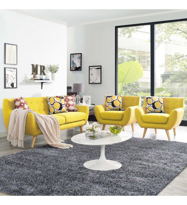 Remark 3 Piece Living Room Set in Sunny - Lexmod