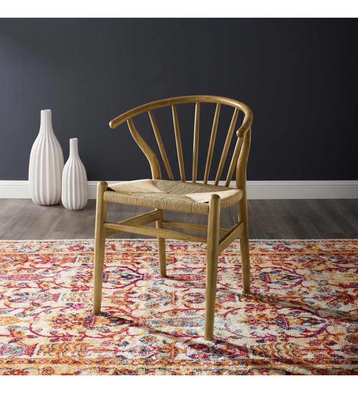 Flourish Spindle Wood Dining Side Chair in Natural - Lexmod