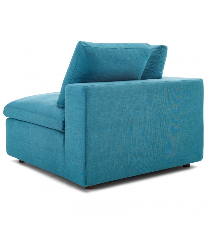 Commix Down Filled Overstuffed 5 Piece Sectional Sofa Set in Teal - Lexmod
