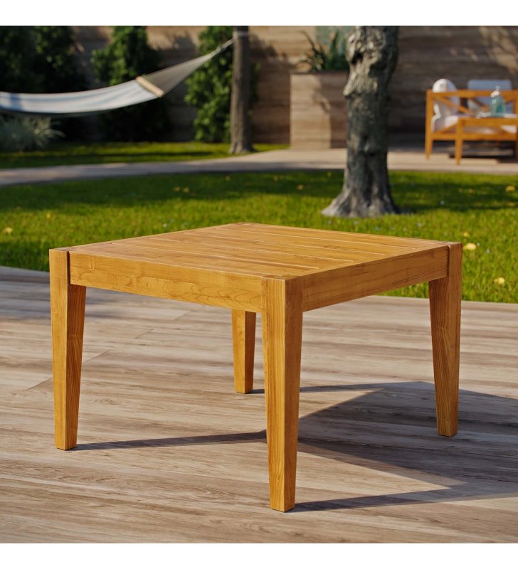 Northlake Outdoor Patio Premium Grade A Teak Wood Side Table in Natural - Lexmod