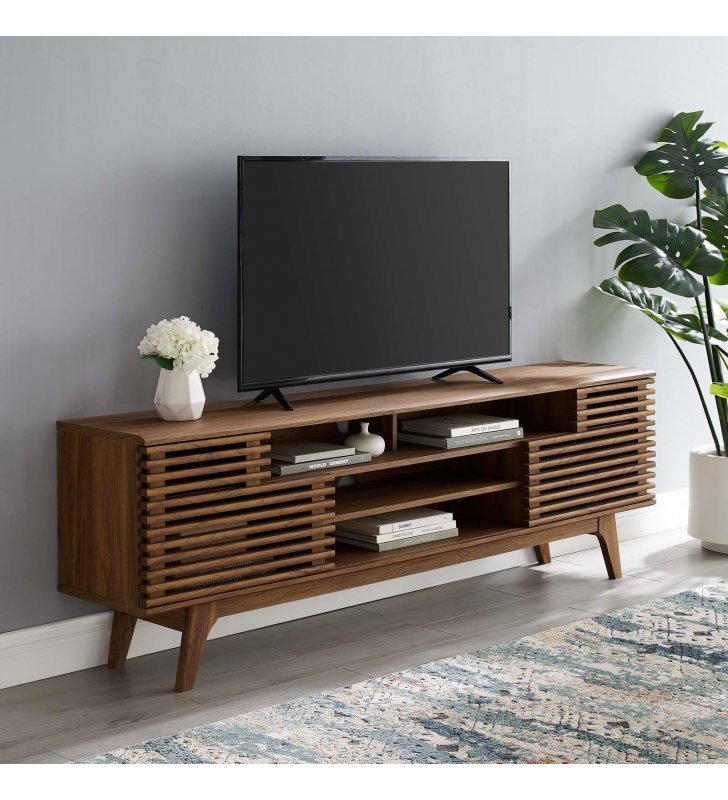 Render 71" Media Console TV Stand in Walnut - Lexmod