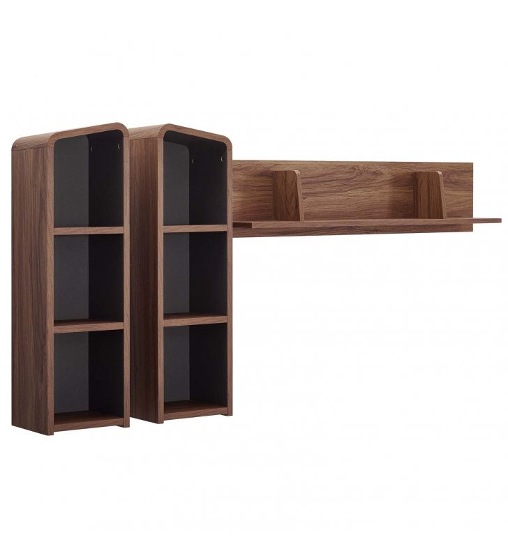 Omnistand Wall Mounted Shelves in Walnut Gray - Lexmod