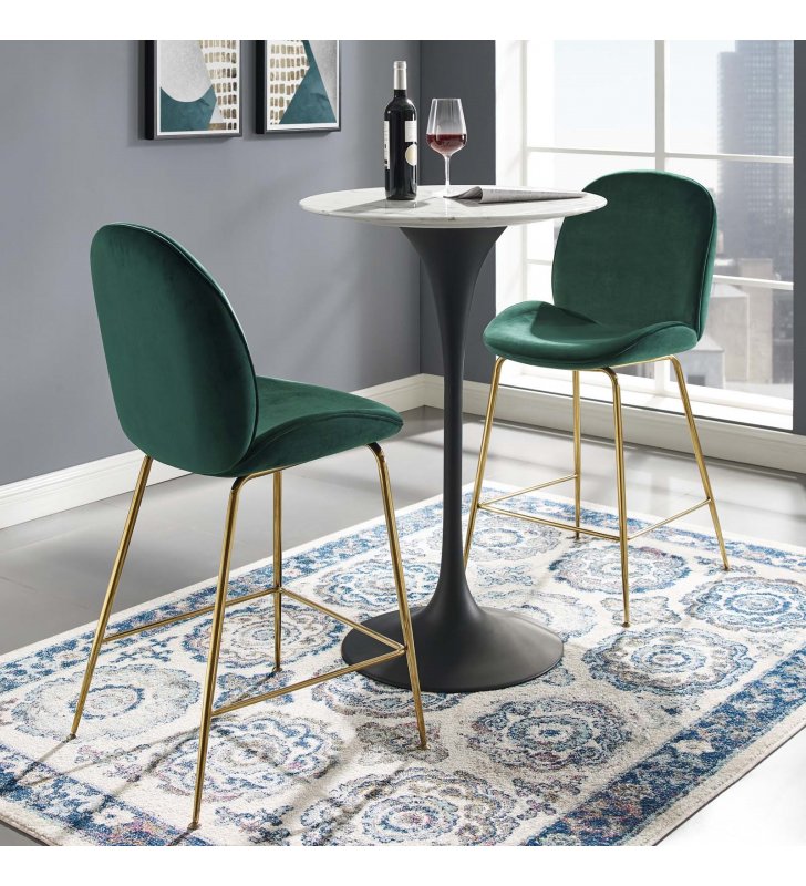 Lippa 28" Round Artificial Marble Bar Table in Black White - Lexmod
