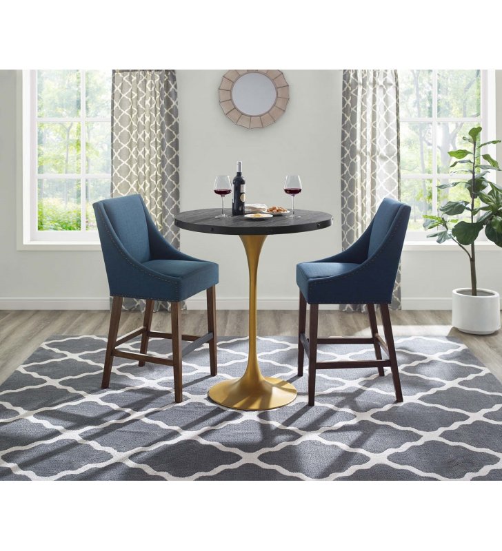 Drive Wood Bar Table in Black Gold - Lexmod