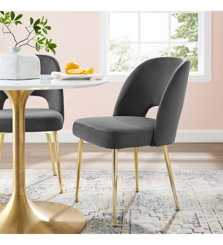 Rouse Dining Room Side Chair in Charcoal - Lexmod