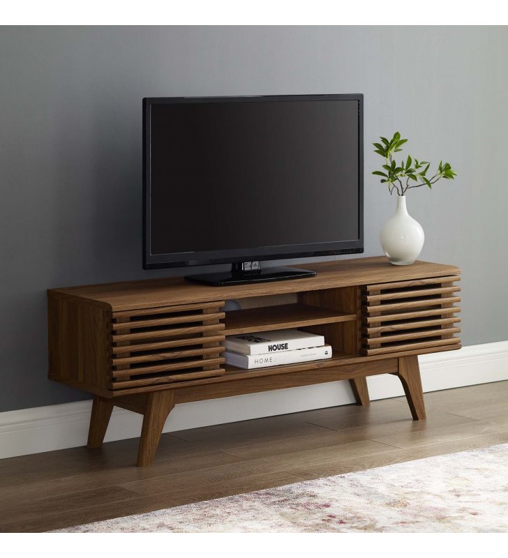 Render 46" Media Console TV Stand in Walnut - Lexmod