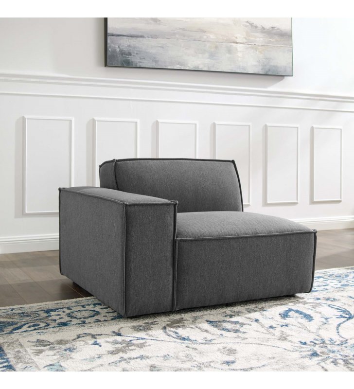 Restore Right-Arm Sectional Sofa Chair in Charcoal - Lexmod