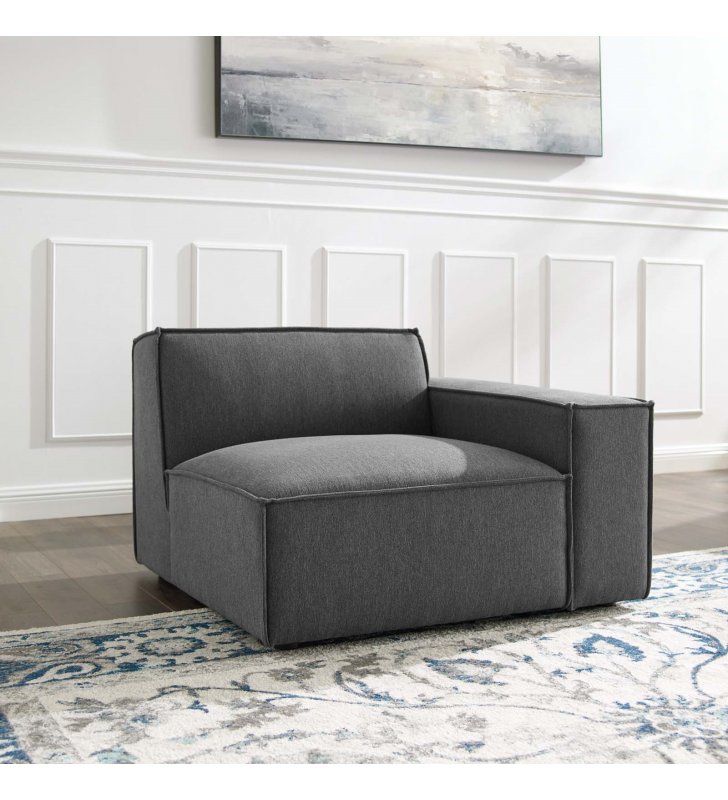 Restore Left-Arm Sectional Sofa Chair in Charcoal - Lexmod