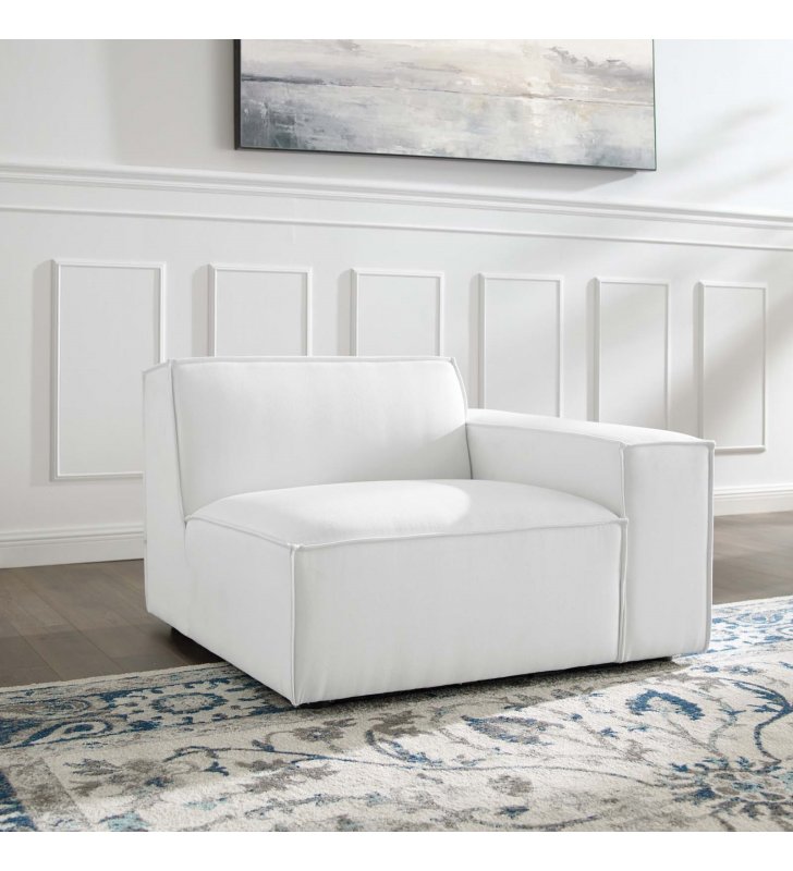 Restore Left-Arm Sectional Sofa Chair in White - Lexmod