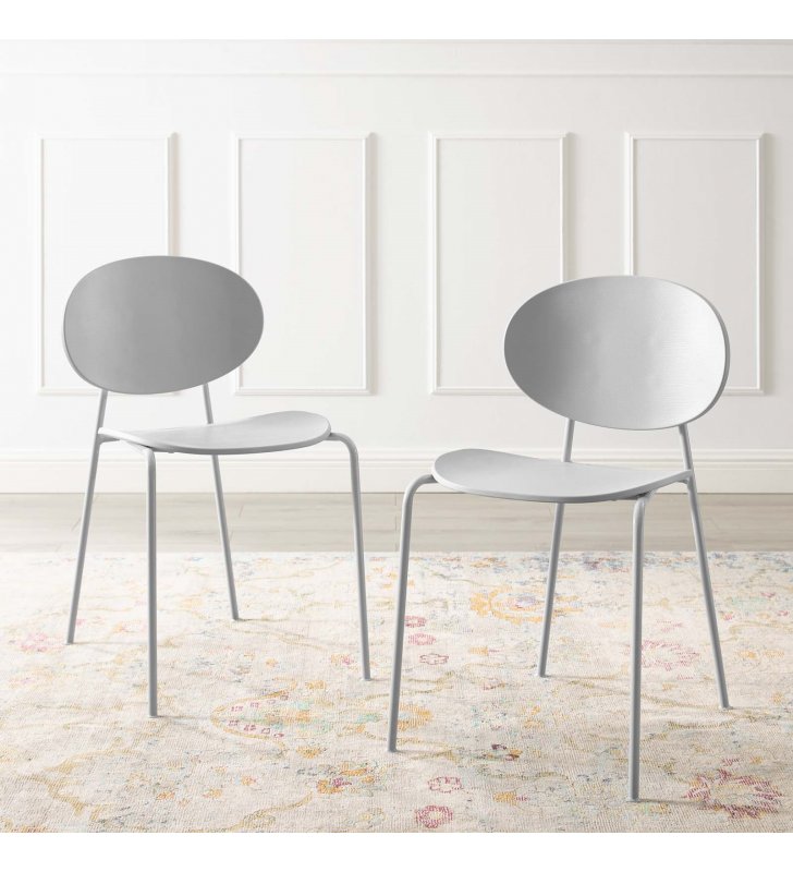 Palette Dining Side Chair Set of 2 in Gray - Lexmod