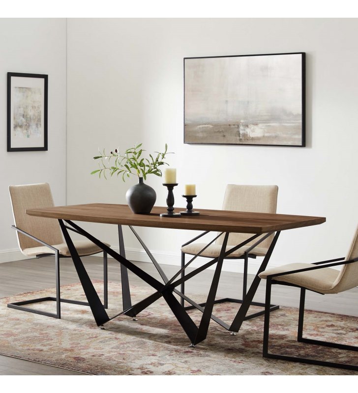 Parallax Dining Table in Walnut - Lexmod