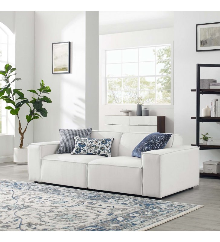 Restore 2-Piece Sectional Sofa in White - Lexmod