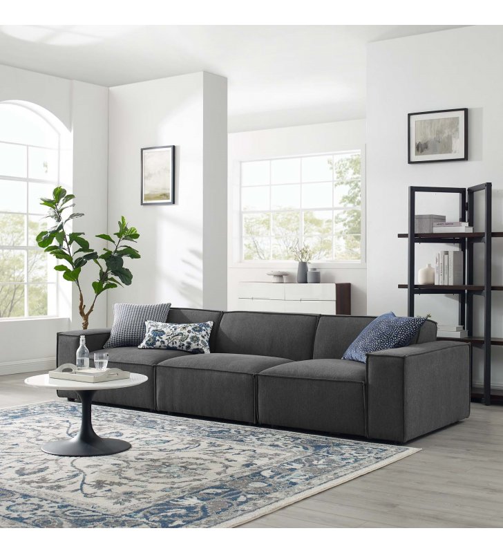 Restore 3-Piece Sectional Sofa in Charcoal - Lexmod